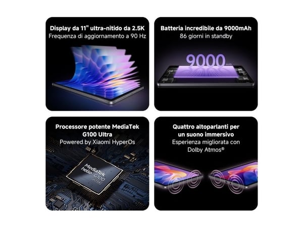 Xiaomi Redmi Pad 2, 27,9 cm (11"), 2560 x 1600 piksler, 128 GB, 4 GB, Grå