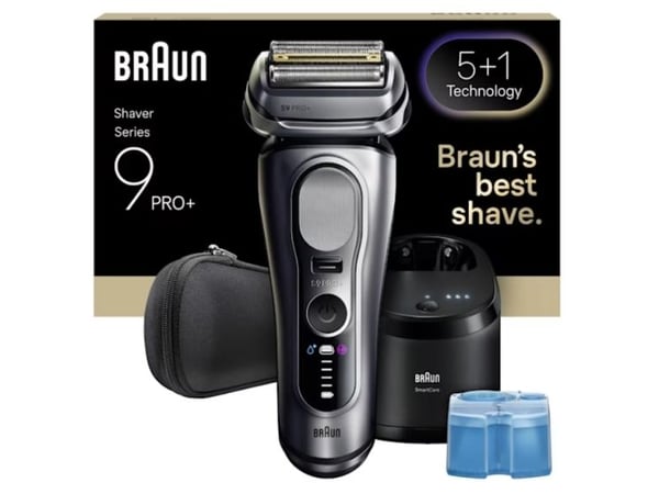 Braun Series 9 Pro+ 9667CC, Barberingsmaskin, Sølv, Rustfritt stål, Knapper, LED, AC / batteri