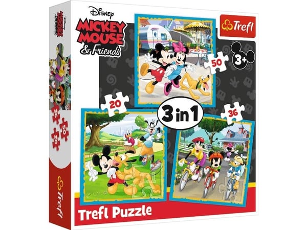 Trefl Puzzle 3in1 Mikki Hiiri ystävien kanssa