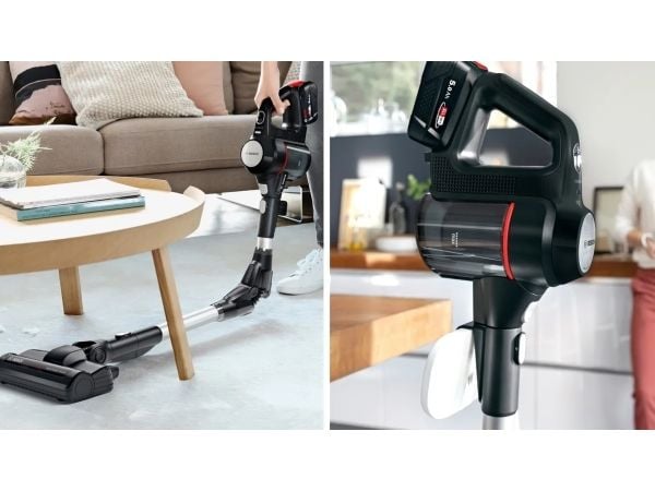 Bosch BSS715FRSH, 2-i-1 stavstøvsuger, Uten pose, Sort, Sølv, 0,3 l, Tørr, Filtrering