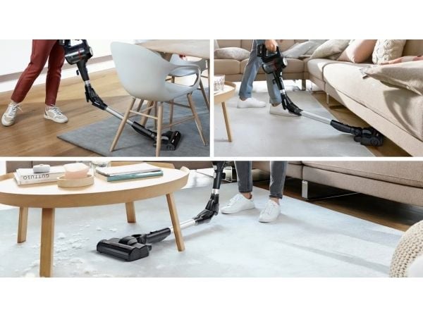 Bosch BSS715FRSH, 2-i-1 stavstøvsuger, Uten pose, Sort, Sølv, 0,3 l, Tørr, Filtrering