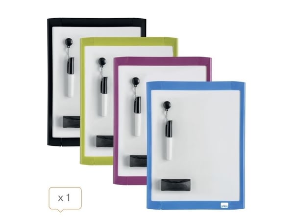 Nobo Mini Magnetisk Whiteboard med Färgad Ram 216x280 mm, Vågrät