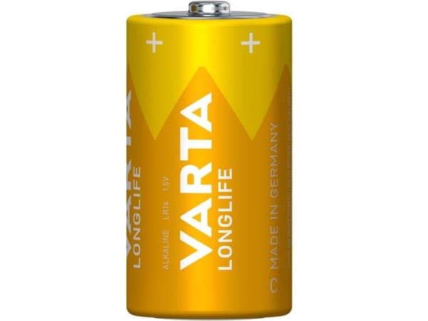 Varta Longlife C, Engangsbatteri, C, Alkalinsk, 1,5 V, 2 stykker, 50 mm
