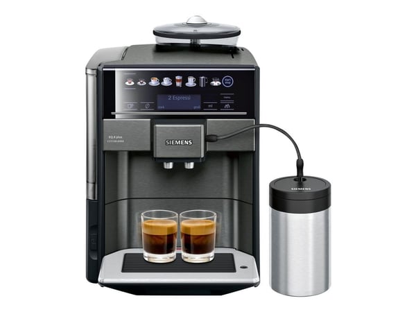 Siemens EQ.6 plus extraKlasse TE657F09DE - Automatisk kaffemaskin med melkeskummer - 19 bar - mørk inox