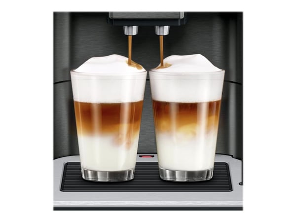 Siemens EQ.6 plus extraKlasse TE657F09DE - Automatisk kaffemaskin med melkeskummer - 19 bar - mørk inox