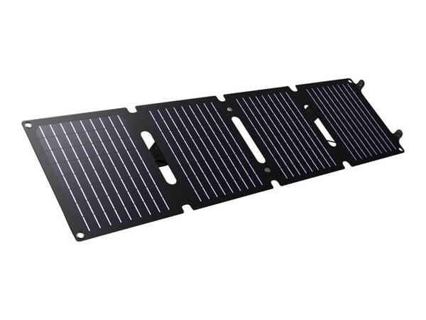 Zuny - Solpanel - bærbar - 40 watt - 2 utgangskontakter (24 pin USB-C, USB) - svart