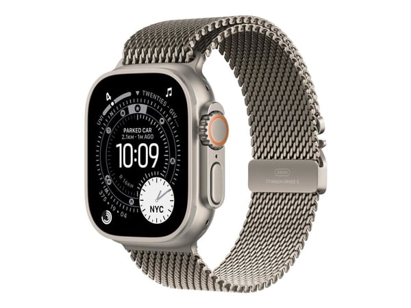 Apple - Sløyfe for smart armbåndsur - 49 mm, naturlig titanfinish - Medium størrelse - naturlig - for Watch Hermès Series 9, SE 3, Series 10, Serie...