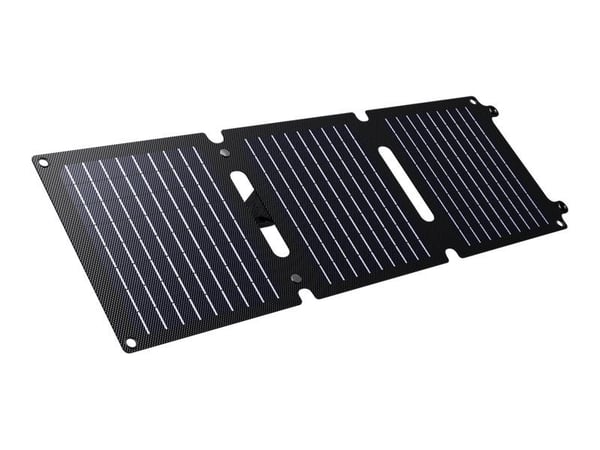 Zuny - Solpanel - bærbar - 20 watt - 2 utgangskontakter (24 pin USB-C, USB) - svart