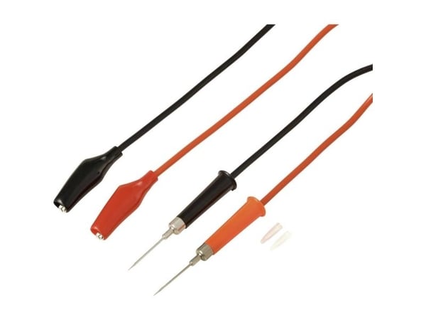 Voltcraft MSL-310 mätkabel stiftkontakt krokodilklämmor 1 m röd/svart, 1 par