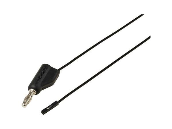 Voltcraft MSL-315 svart mätkabel 4 mm bananstick till kontakt, 0.64 mm, 1 m, svart (VC-17182175)