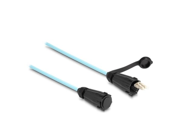 Delock fiberoptisk kabel LC Duplex til LC Duplex med tetningshette Multimode OM3 IP68 støvtett og vanntett 2 m