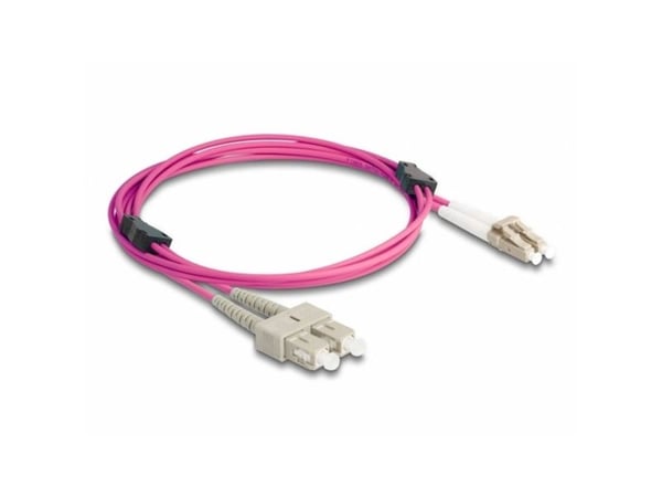 Delock - Nettverkskabel - LC multimodus (hann) til SC flermodus (hann) - 2 m - 3 mm - fiberoptisk - dupleks - 50 / 125 mikroner - OM4 - halogenfri ...