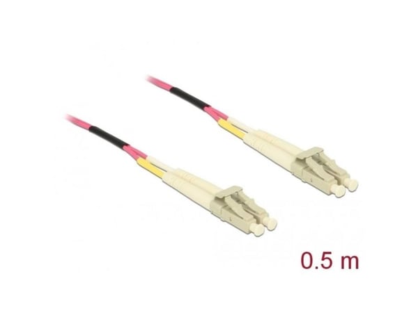 Delock - Nettverkskabel - LC multimodus (hann) til LC multimodus (hann) - 0.5 m - 1.8 mm - fiberoptisk - 50 / 125 mikroner - OM4 - fiolett
