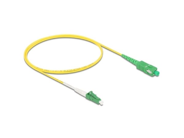 Delock - Nettverkskabel - LC/APC-enkeltmodus (hann) til SC/APC-enkeltmodus (hann) - 1 m - 2 mm - fiberoptisk - simpleks - 9 / 125 micron - G.657.A2...