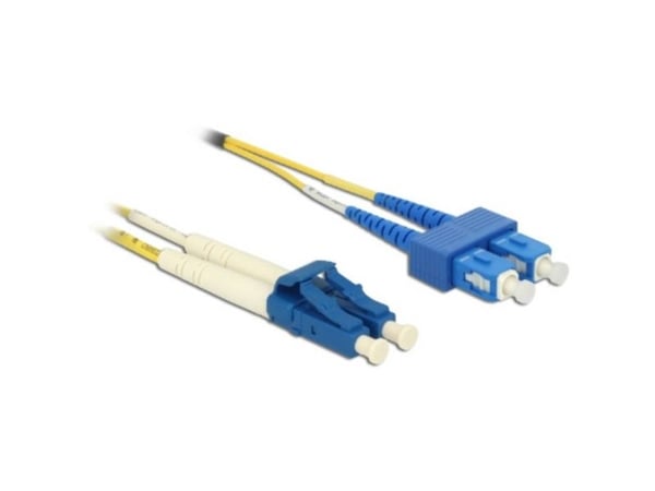 Delock - Nettverkskabel - LC-enkeltmodus (hann) til SC-enkeltmodus (hann) - 5 m - 2 mm - fiberoptisk - dupleks - 9 / 125 micron - G.657.A1/OS2 - ha...