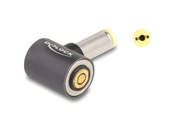 Delock - Strømkoblingsadapter - 5,5 x 1,7 mm DC-jakk (hann) til 8-stiftskontakt magnetisk - 20 V - 3 A - antrasitt