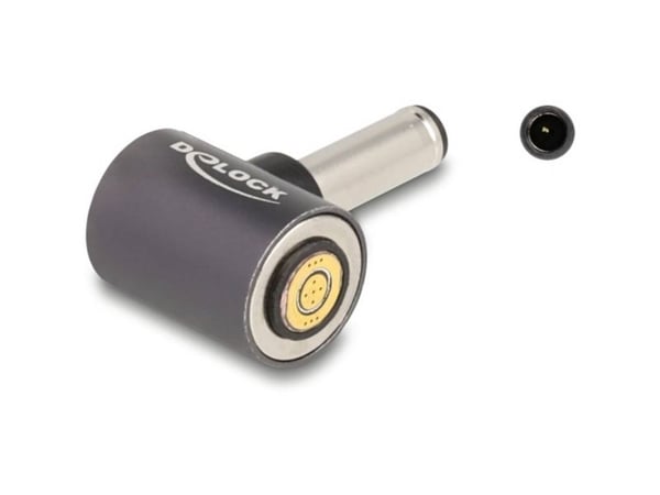 Delock - Strømkoblingsadapter - 4,5 mm x 3,0 mm DC-jakk (hann) til 8-stiftskontakt magnetisk - 20 V - 3 A - antrasitt