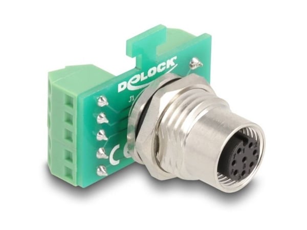 Delock - Nettverksadapter - 8-pins M12 (hunn) til 9-pins terminalblokk - A-kodet