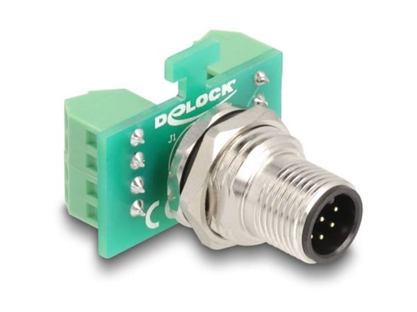 Delock - Nettverksadapter - 8-pins M12 (hann) til 9-pins terminalblokk (hunn) - A-kodet