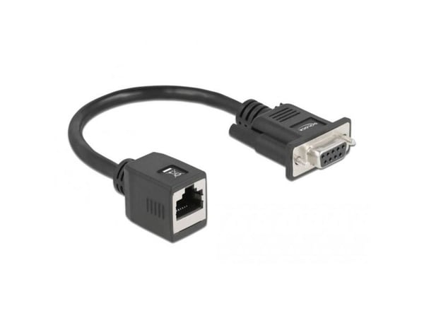 Delock - Seriell adapter - DB-9 (hunn) til RJ-45 (hunn) - 20 cm - tommelskruer - svart