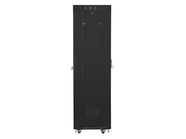 Lanberg V2 - Rack skap - flat pack, with mesh door, 600x600 - fritt stående - RAL 9004, svart - 42U - 19"