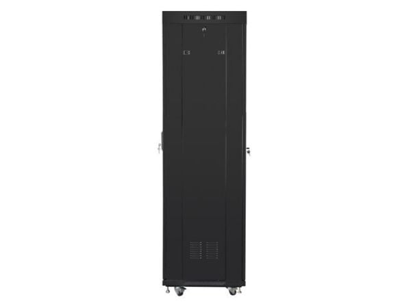 Lanberg V2 - Rack skap - flat pack, with mesh door, 600x600 - fritt stående - RAL 9004, svart - 42U - 19"