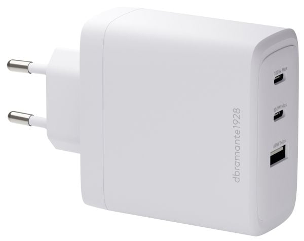 dbramante1928 re-charge - Strømadapter - 100 watt - 3 utgangskontakter (2 x USB-C, USB) - hvit