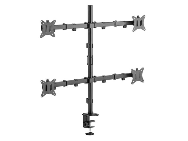DELTACO - Monteringssett (skrivebordsmontering) - for flatpanel - kvadrat, tilt, svinge, rotere, 9 kg - svart - skjermstørrelse: 13"-32"