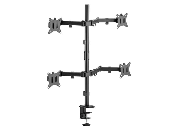 DELTACO - Monteringssett (skrivebordsmontering) - for flatpanel - kvadrat, tilt, svinge, rotere, 9 kg - svart - skjermstørrelse: 13"-32"