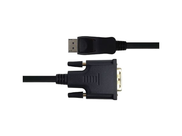 DELTACO - Adapterkabel - DisplayPort (hann) til DVI-D (hann) - 3 m - aktiv, støtte for 1920 x 1080 ved 60 Hz, up to 4.95 Gbps data transfer rate - ...