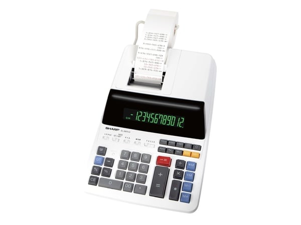 Sharp EL-2607LG skrivebordskalkulator med utskrift i lysegrått (SH-EL2607LG)