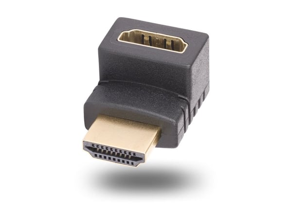 Startech Down Angle HDMI 2.0 Adapter, 90-Degree HDMI Port Saver, M/F - High Speed - HDMI-adapter - HDMI hann til HDMI hunn oppvinklet - svart - pas...