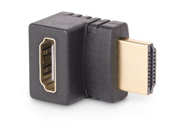 Startech Down Angle HDMI 2.0 Adapter, 90-Degree HDMI Port Saver, M/F - High Speed - HDMI-adapter - HDMI hann til HDMI hunn oppvinklet - svart - pas...