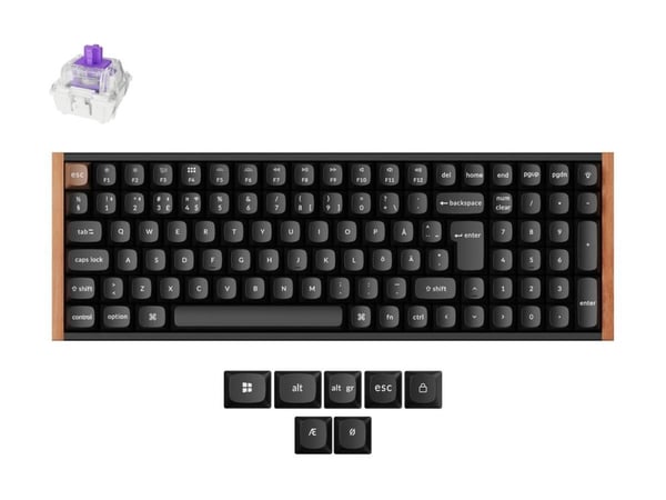 Keychron K4 HE, Langallinen & langaton, USB + RF Wireless + Bluetooth, Magnetic-mechanical key switch, RGB LED, musta, Puu
