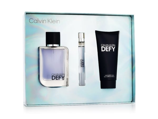 Calvin Klein Defy EDT 100 ml + EDT MINI 10 ml + SG 100 ml (mann)