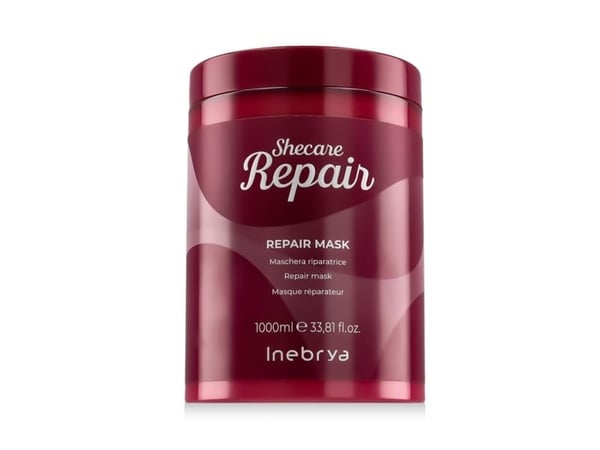 INEBRYA_Shecare Repair Mask eksfolierende og beroligende maske for hår skadet av kjemiske behandlinger 1000ml