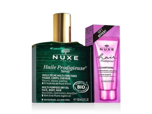 Nuxe Prodigieux Néroli multi-purpose tørr olje + high shine sjampo 100 ml + 30 ml