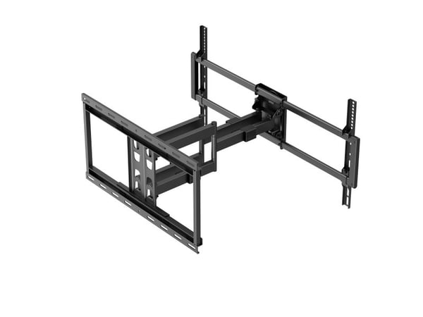 DELTACO Office - Monteringssett (veggmontering) - for flatpanel - tungduty fullbevegelse 3-veis, 80 kg - svart - skjermstørrelse: 43"-100"