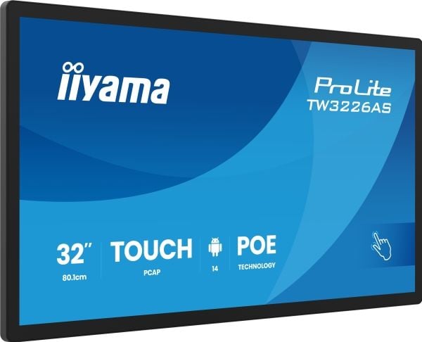 iiyama ProLite TW3226AS-B3P - Android PC - berøringspanel-PC 1 RK3576 / inntil 2.2 GHz - RAM 4 GB - SSD - eMMC 32 GB - Mali-G52 MC3 - Gigabit Ether...