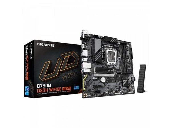GIGABYTE B760M DS3H WIFI6E GEN5, Intel, LGA 1700, Intel® Celeron®, Intel Core i3 12th Gen, Intel Core i3 13th Gen, Intel Core i3 14th Gen, Intel......
