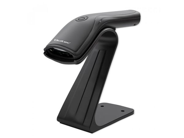 Qoltec strekkodeskanner + skannerstativ | 1D | USB
