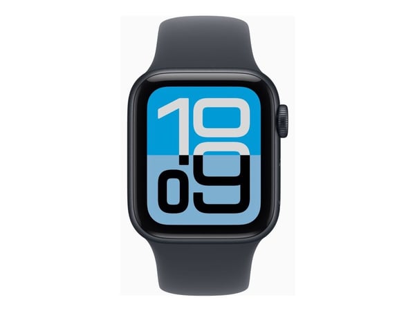Apple Watch SE 3 (GPS) - 40 mm - midnattsaluminium - smart klocka med sportband - fluoroelastomer - midnatt - bandstorlek: S/M - 64 GB - Wi-Fi 4, B...