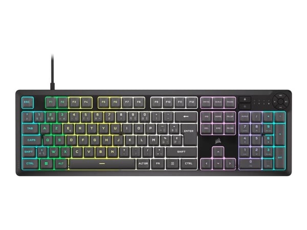 CORSAIR K55 CORE RGB - Tastatur - full size - bakgrunnsbelyst - USB - tastsvitsj: gummidome - grå