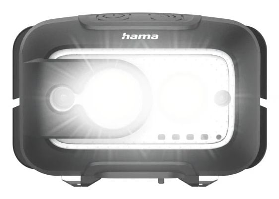 Hama HL500-C, Hodebåndslommelykt, Svart, Grå, Plast, Bevegelse sensor, IP44, LED