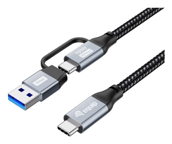 Equip 128432, 2 m, USB A/USB C, USB C, USB 3.2 Gen 2x2, 20 Gbit/s, Sort