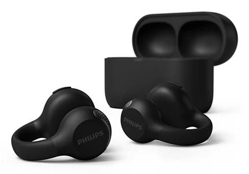 Philips TAQ2000BK - 2000 Series - True wireless-hodetelefoner med mikrofon - åpent øre - clip-on - Bluetooth - svart