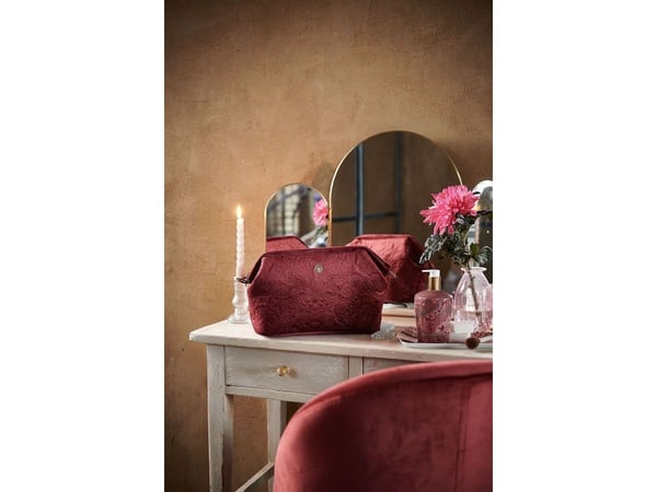 PIP Studio Large Velvet Quiltey Days Red 26x18x12cm