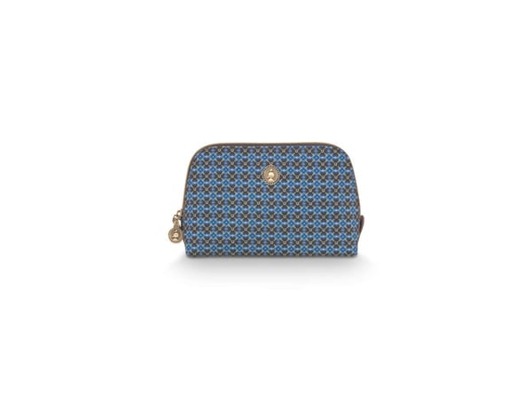 PIP Studio Coby Cosmetic Bag Triangle Small Clover Blue 19/15x12x6cm