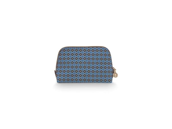 PIP Studio Coby Cosmetic Bag Triangle Small Clover Blue 19/15x12x6cm