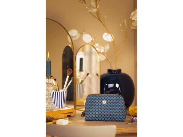 PIP Studio Coby Cosmetic Bag Triangle Small Clover Blue 19/15x12x6cm